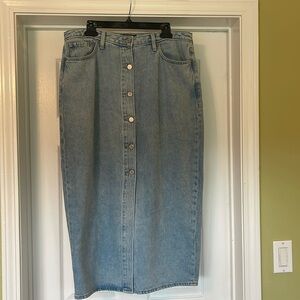 Banana Republic - Midi/maxi jean skirt with front buttons - Size 14 tall